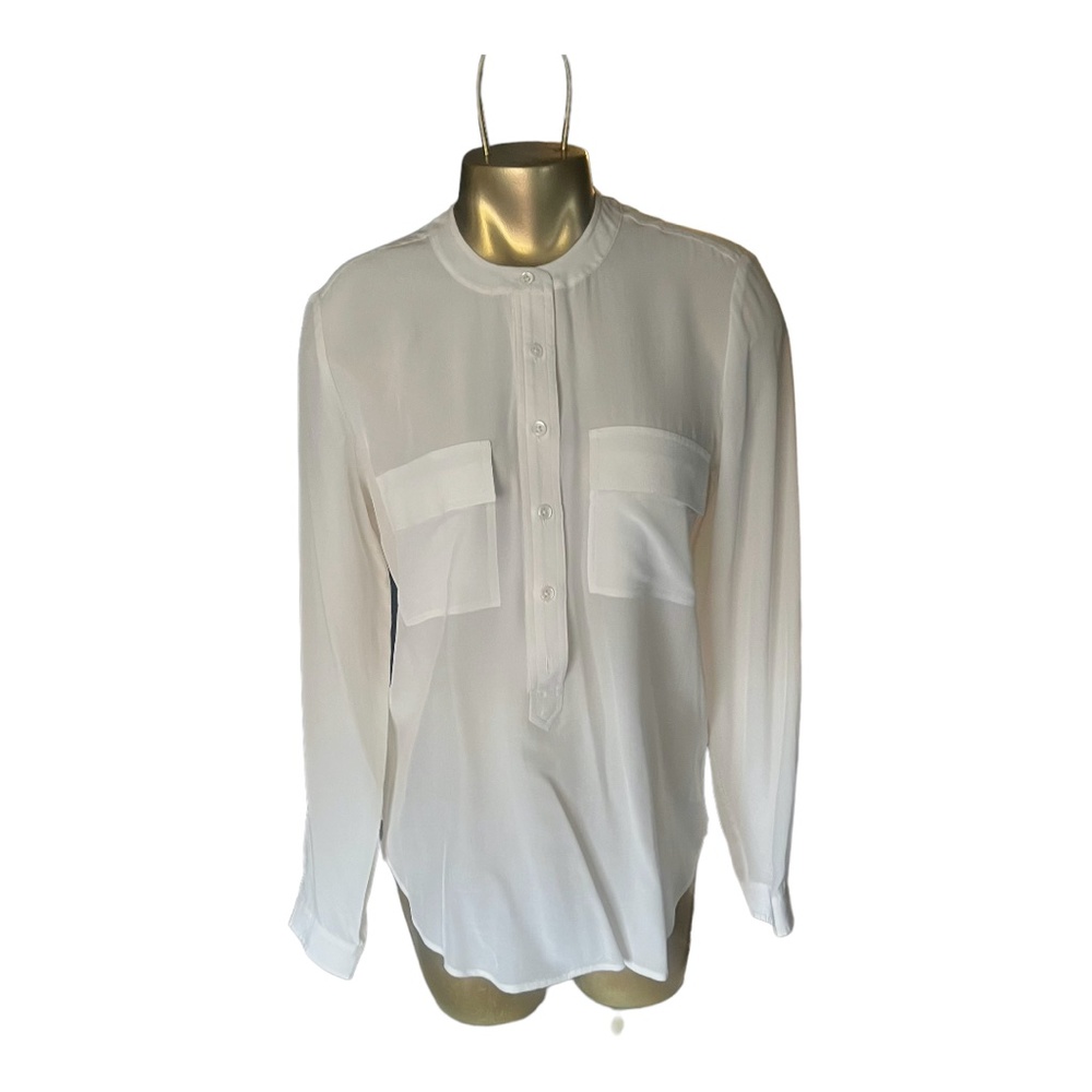 Banana Republic White Silk Blouse, Size Small